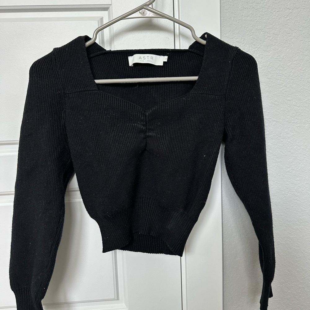 ASTR Black Ribbed Sweater